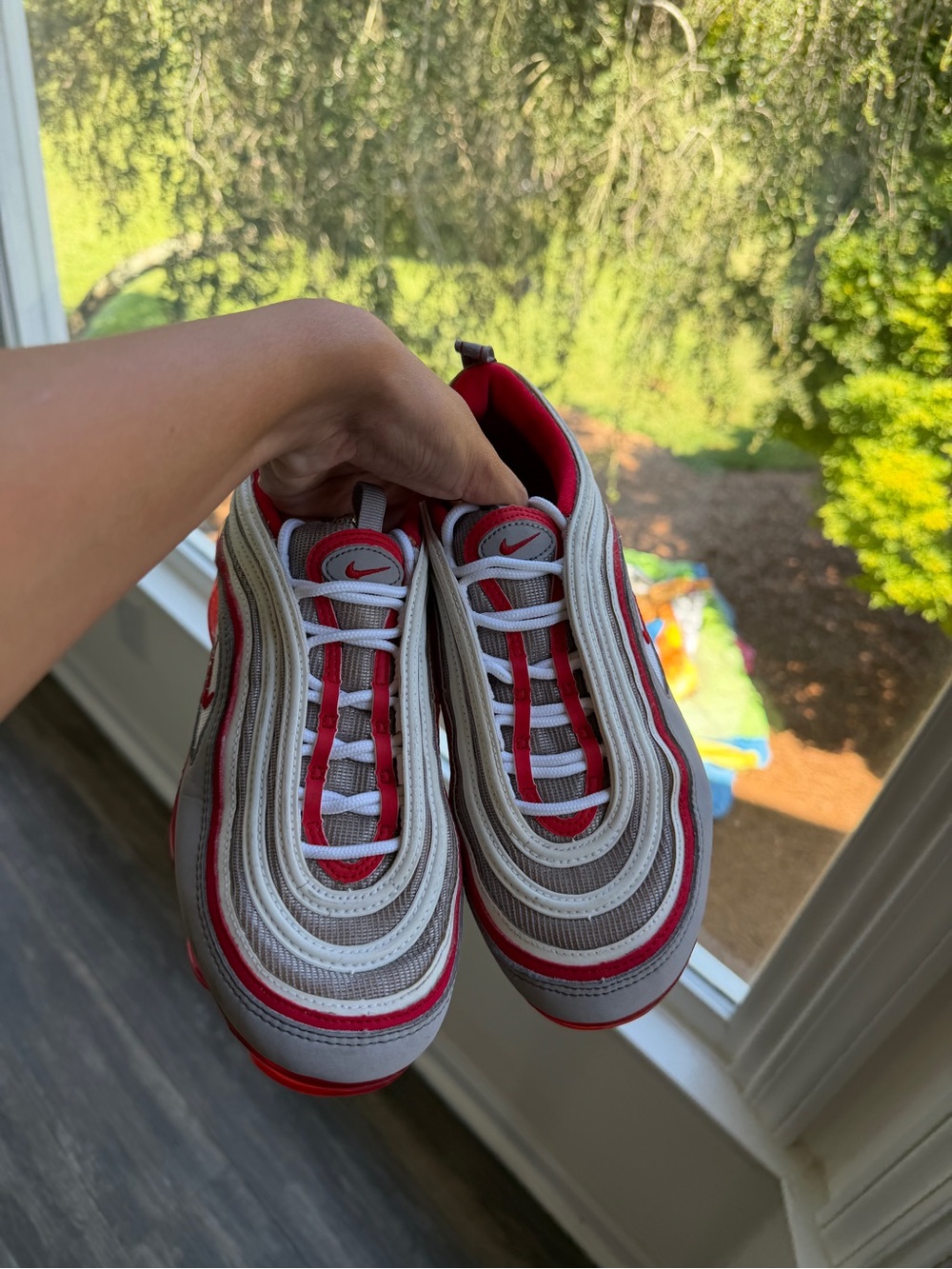 Nike air vapor max 97 atmosphere grey red white reflected 8.5 women’s - Picture 3 of 7